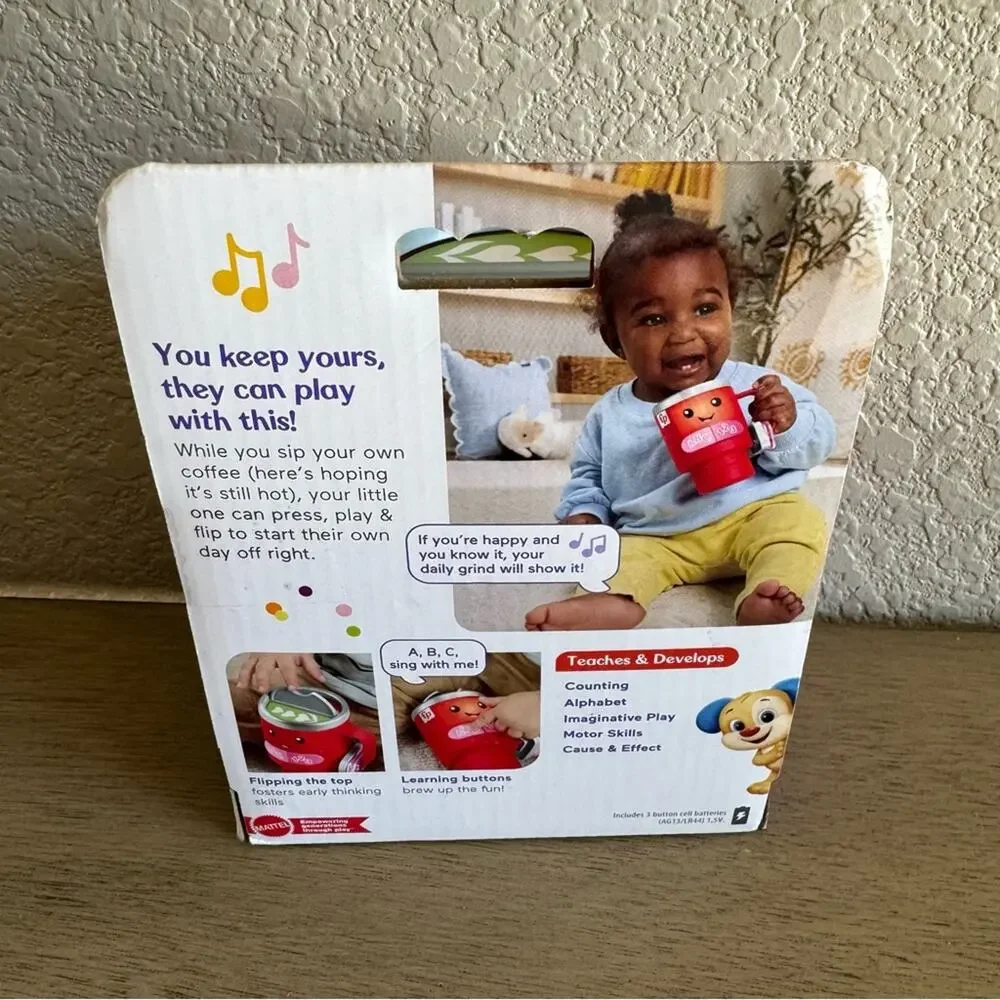 Fisher Price Laugh & Learn Wake Up & Learn Red Coffee Mug - Picture 2 of 2